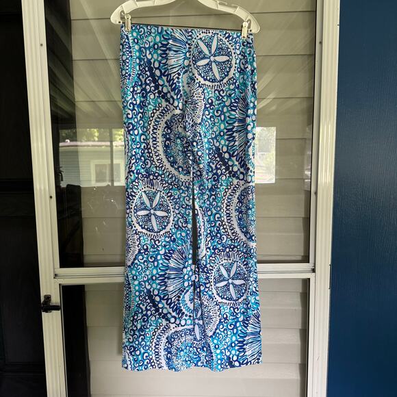 Lilly Pulitzer Georgia May Palazzo Pant Size Medium Resort White Midnight Blues - Picture 3 of 8